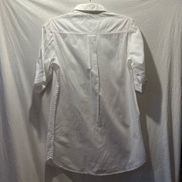 Vince White Button Down Short Sleeve Tunic Top P - Picture 5 of 6